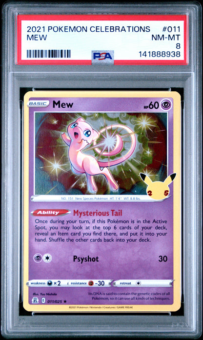2021 Pokemon Celebrations #011 Mew PSA 8