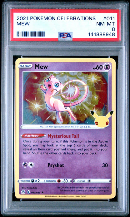 2021 Pokemon Celebrations #011 Mew PSA 8