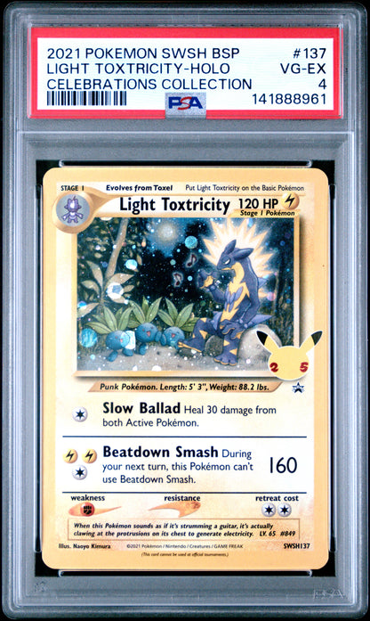2021 Pokemon Swsh Black Star Promo #137 Light Toxtricity-Holo Celebrations Collection PSA 4