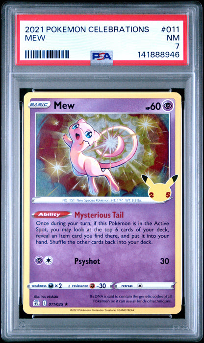 2021 Pokemon Celebrations #011 Mew PSA 7