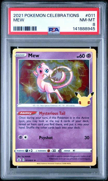 2021 Pokemon Celebrations #011 Mew PSA 8