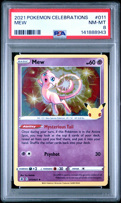 2021 Pokemon Celebrations #011 Mew PSA 8