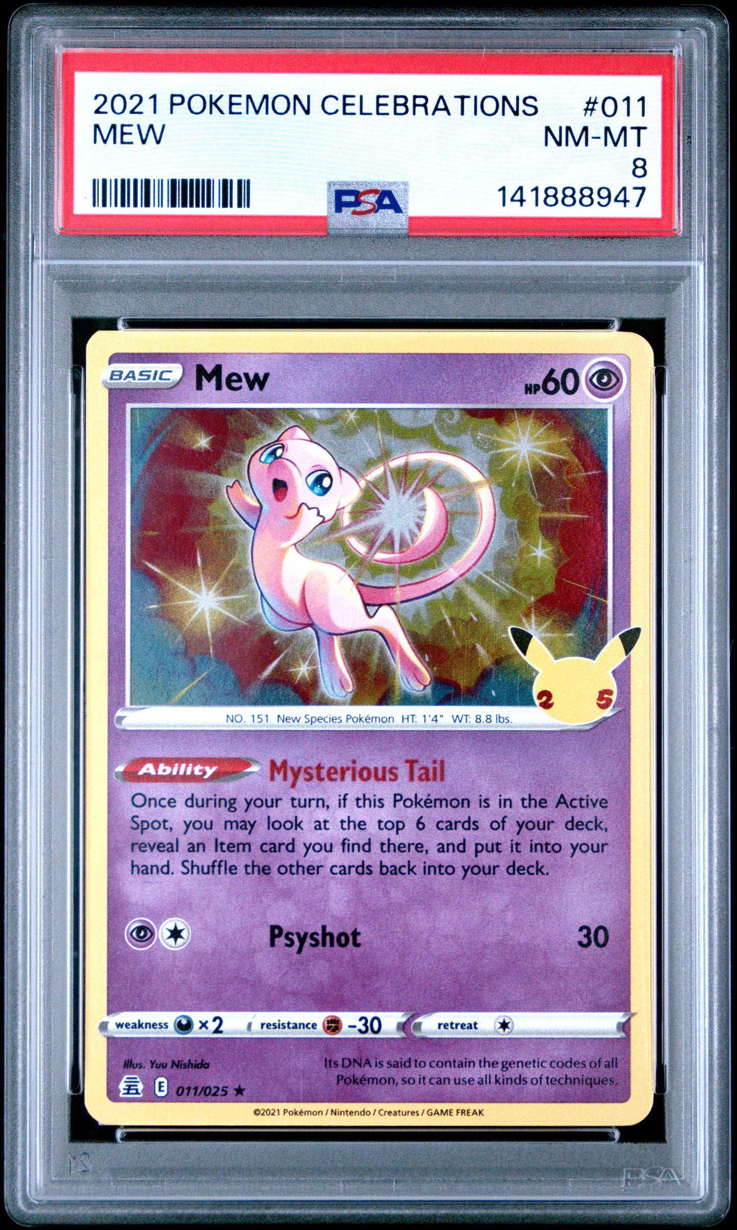 2021 Pokemon Celebrations #011 Mew PSA 8
