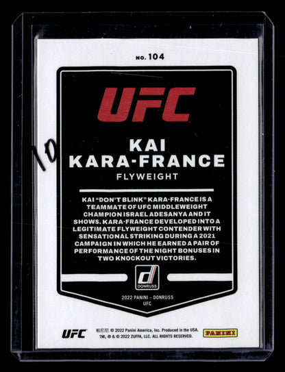 2022 Donruss UFC #104 Kai Kara-France Holo Teal Laser #/25