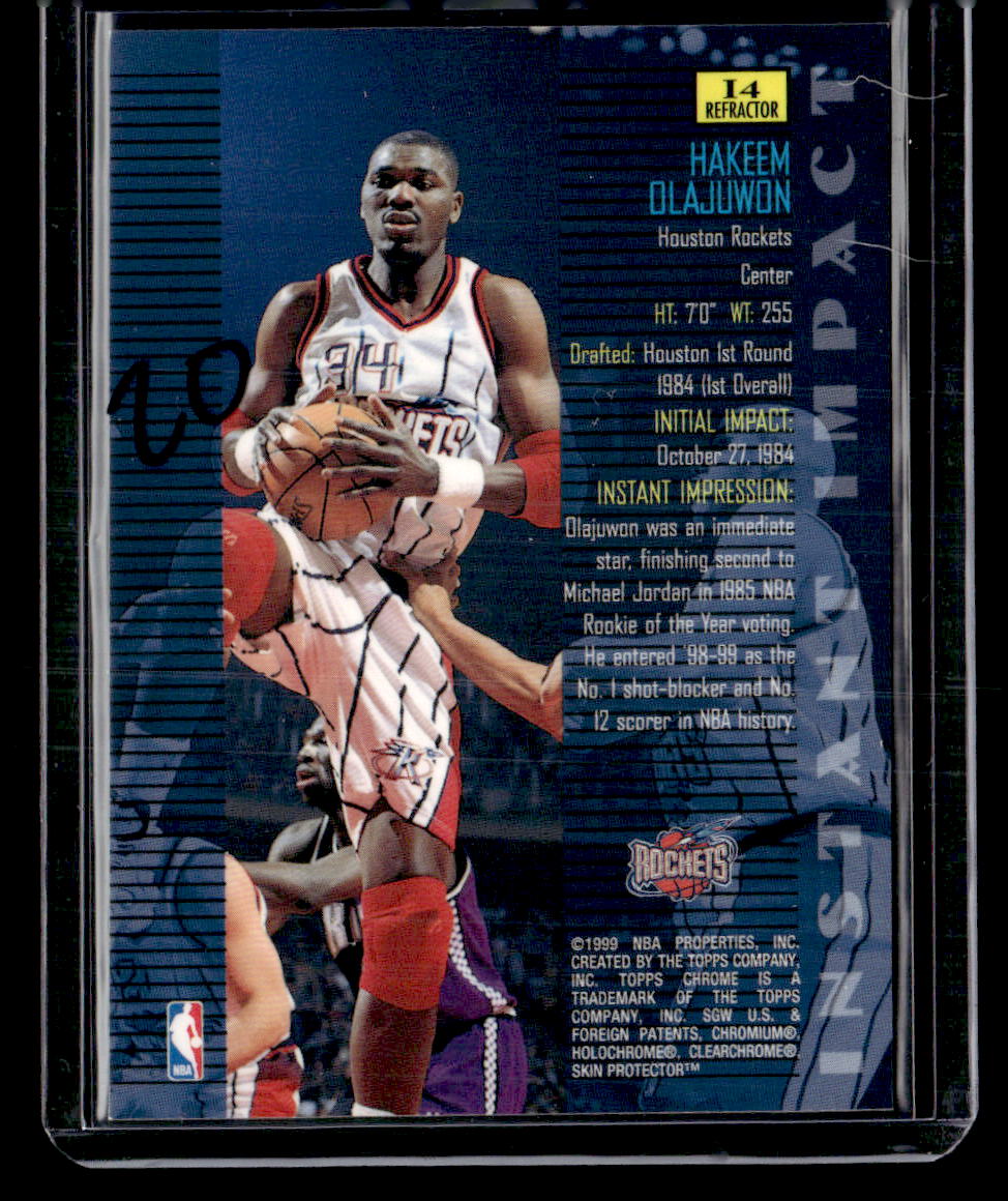 1998-99 Topps Chrome #I4 Hakeem Olajuwon Instant Impact Refractors
