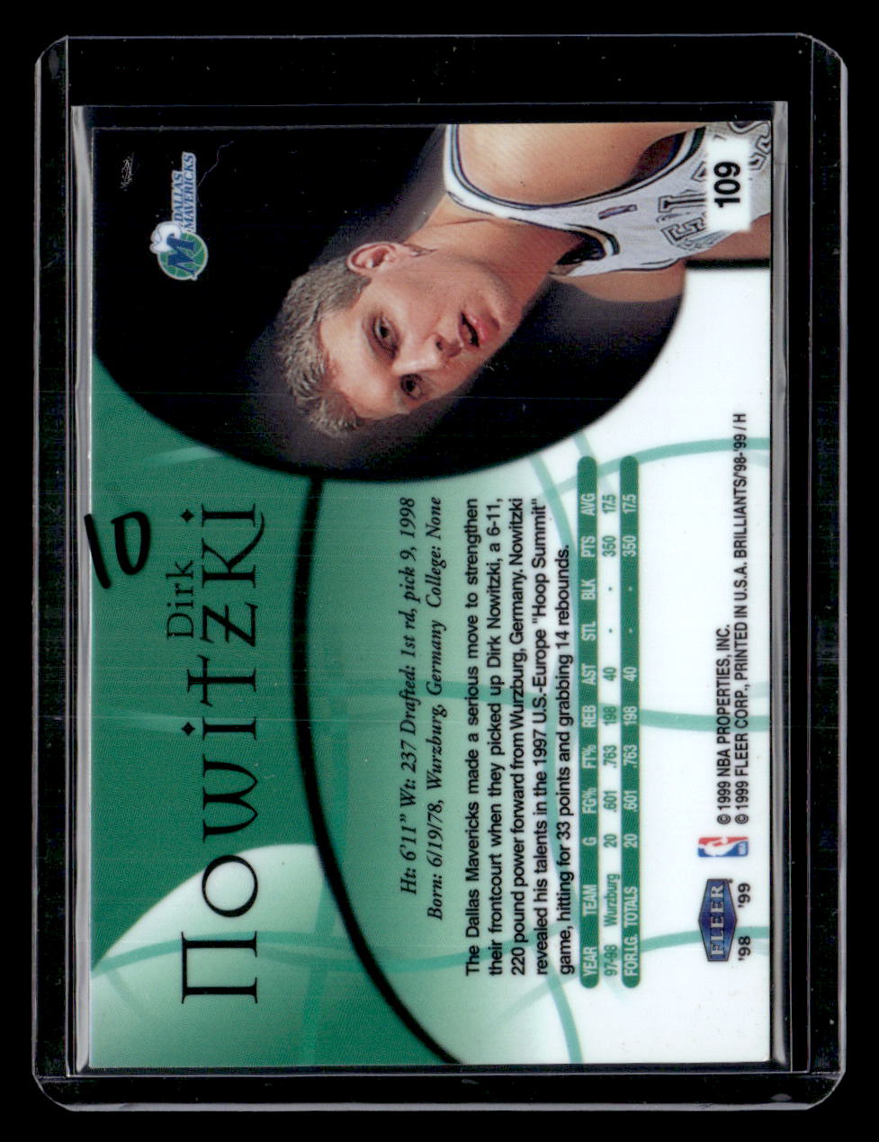 1998-99 Fleer Brilliants #109 Dirk Nowitzki
