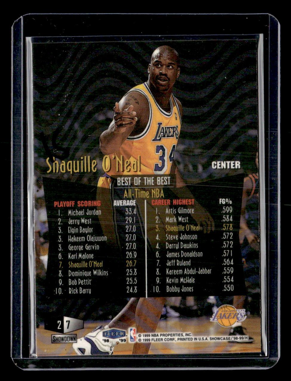 1998-99 Flair Showcase #7 Shaquille O'Neal Flair Showcase Row 2
