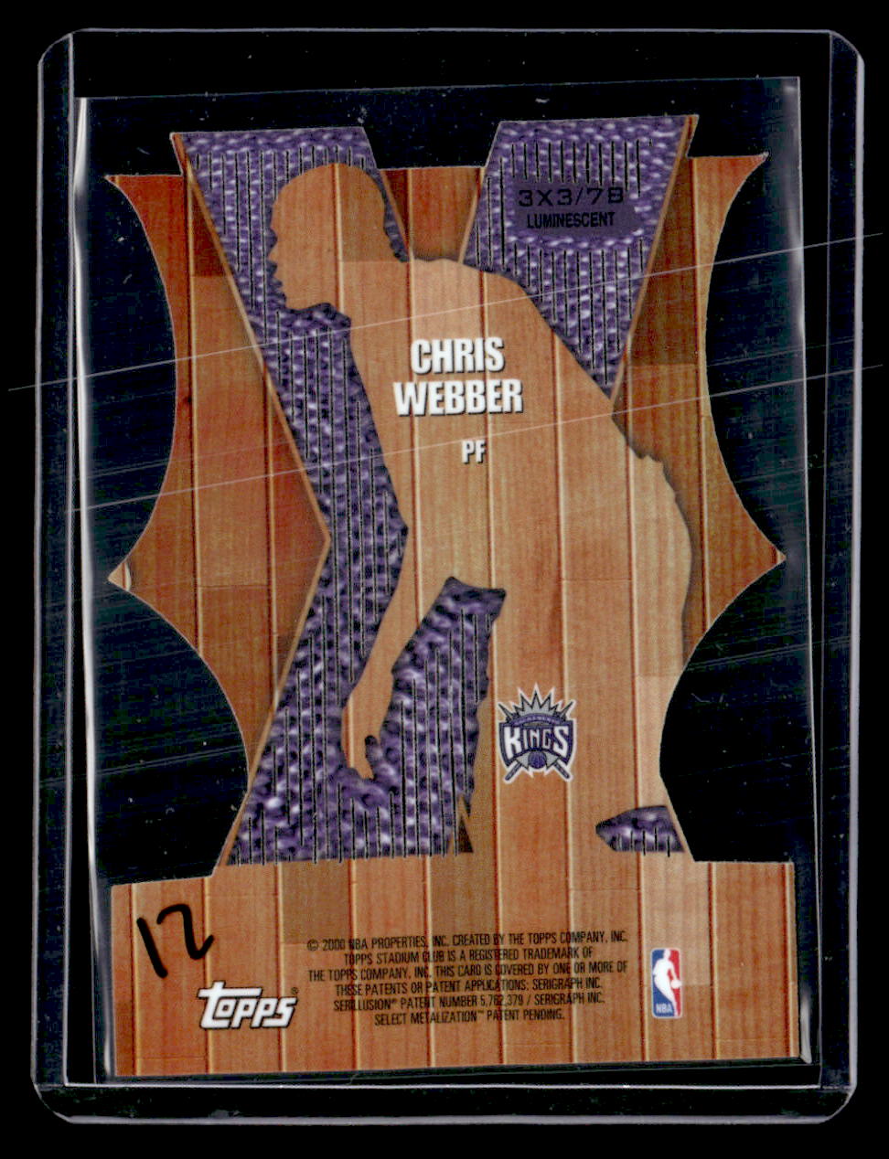 1999-00 Stadium Club #7B Chris Webber 3x3 Luminescent