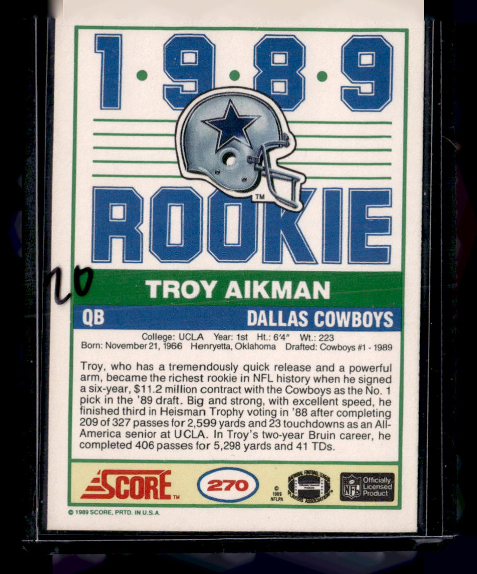 1989 Score #270 Troy Aikman