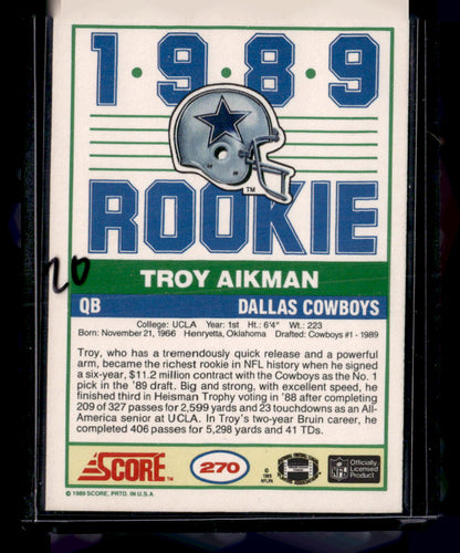 1989 Score #270 Troy Aikman