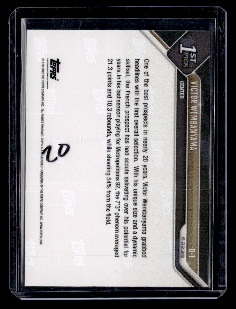 2023 Topps Now #D1 Victor Wembanyama