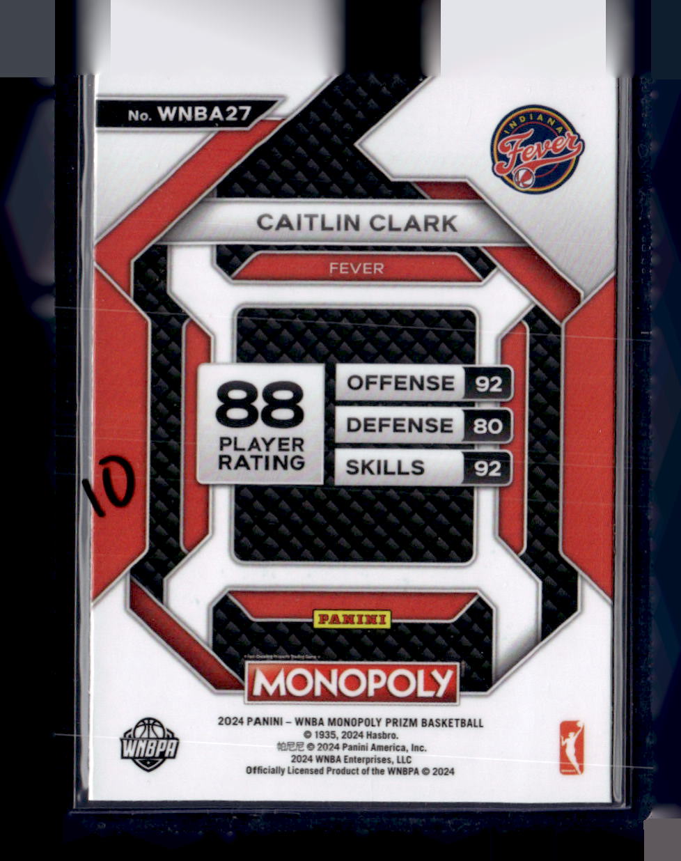 2024 Panini Prizm Monopoly WNBA #WNBA27 Caitlin Clark All-Star