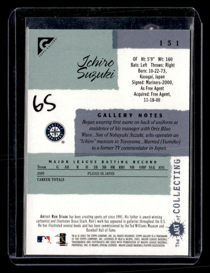 2001 Topps Gallery #151a Ichiro Suzuki : English