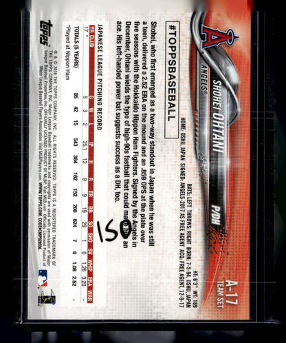 2018 Topps Los Angeles Angels #A-17 Shohei Ohtani