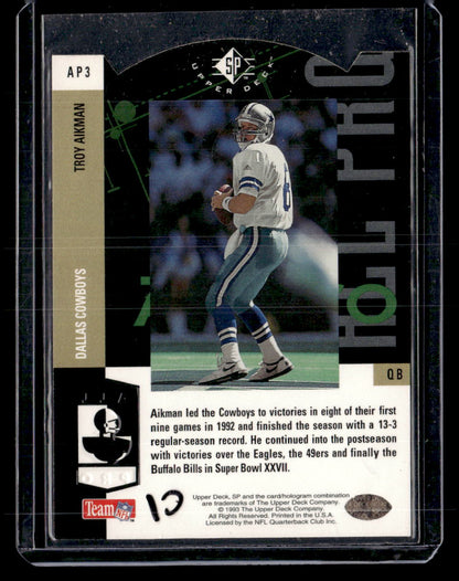 1993 SP #AP3 Troy Aikman All-Pro