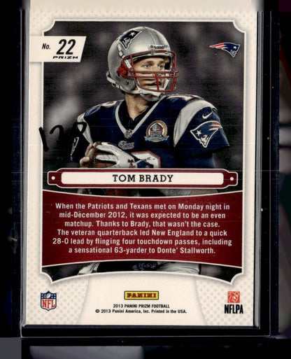 2013 Panini Prizm #22 Tom Brady Monday Night Heroes Prizms Blue Pulsar