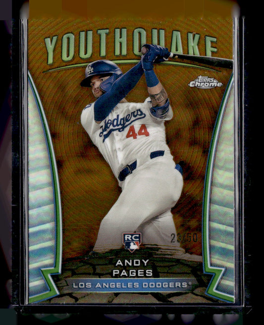 2024 Topps Chrome Update #YQ-68 Andy Pages Youthquake Gold Refractors #/50