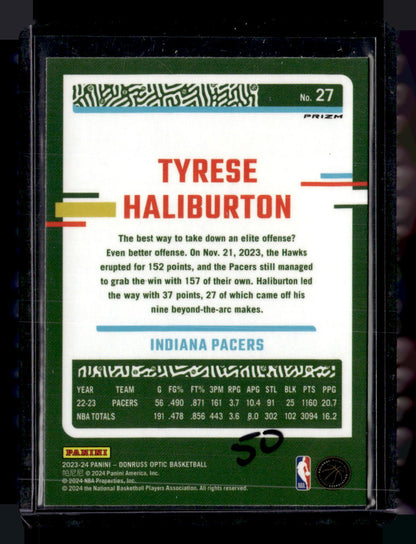 2023-24 Donruss Optic #27 Tyrese Haliburton Choice Dragon