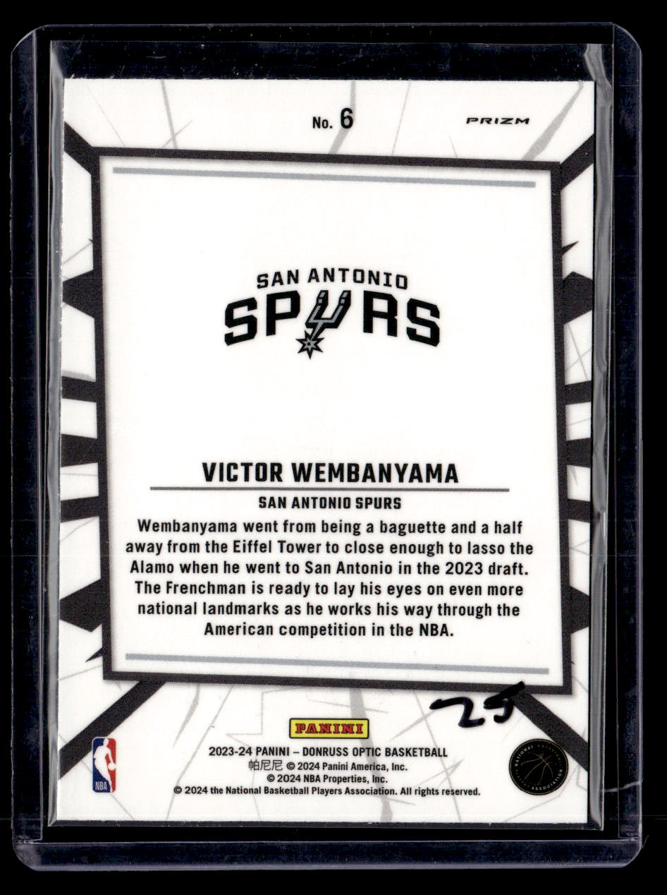 2023-24 Donruss Optic #6 Victor Wembanyama My House Purple