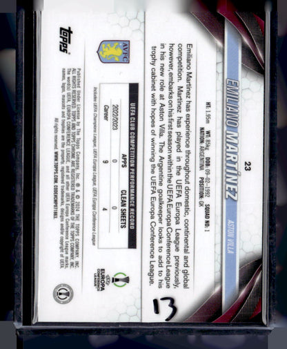 2023-24 Topps Chrome UEFA Club Competitions #23b Emiliano Martínez