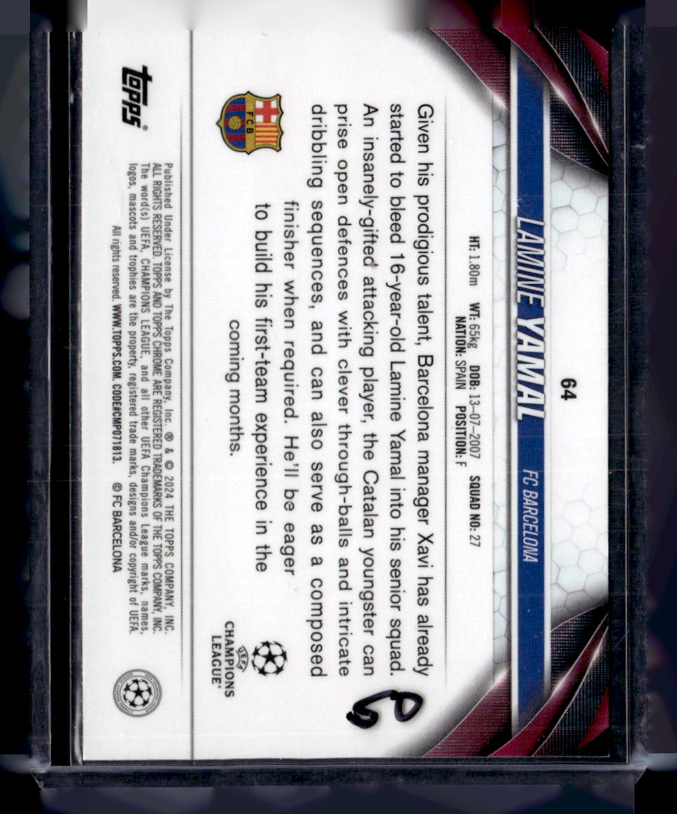 2023-24 Topps Chrome UEFA Club Competitions #64 Lamine Yamal