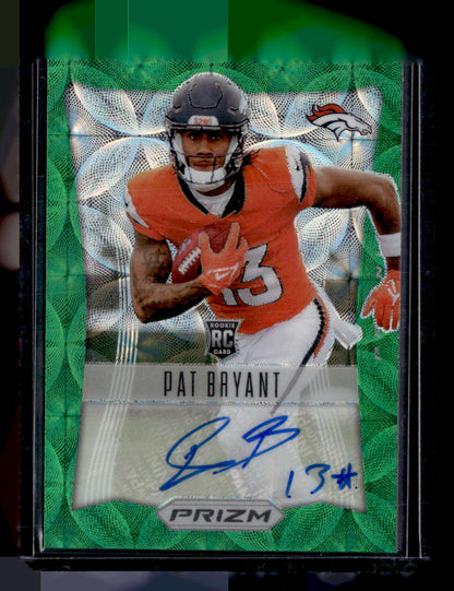 2025 Panini Prizm #366 Pat Bryant Prizm Rookie Autographs Green Scope #/75