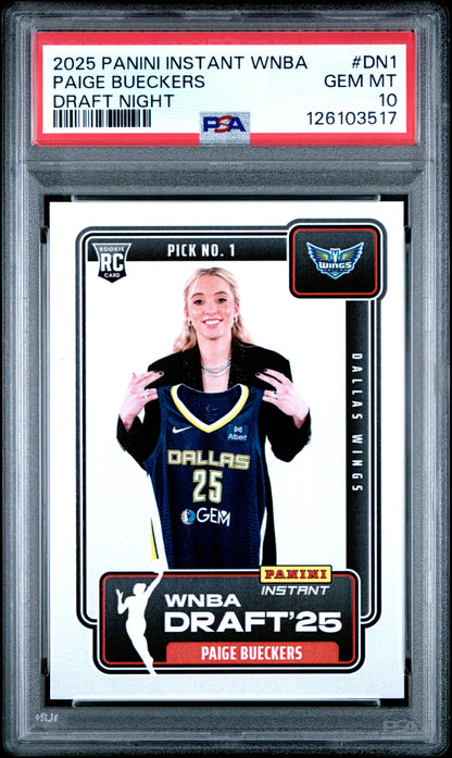 2025 Panini Instant Wnba Draft Night #DN1 Paige Bueckers PSA 10 126103517