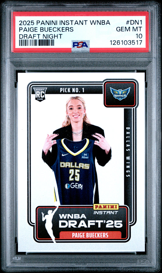 2025 Panini Instant Wnba Draft Night #DN1 Paige Bueckers PSA 10 126103517