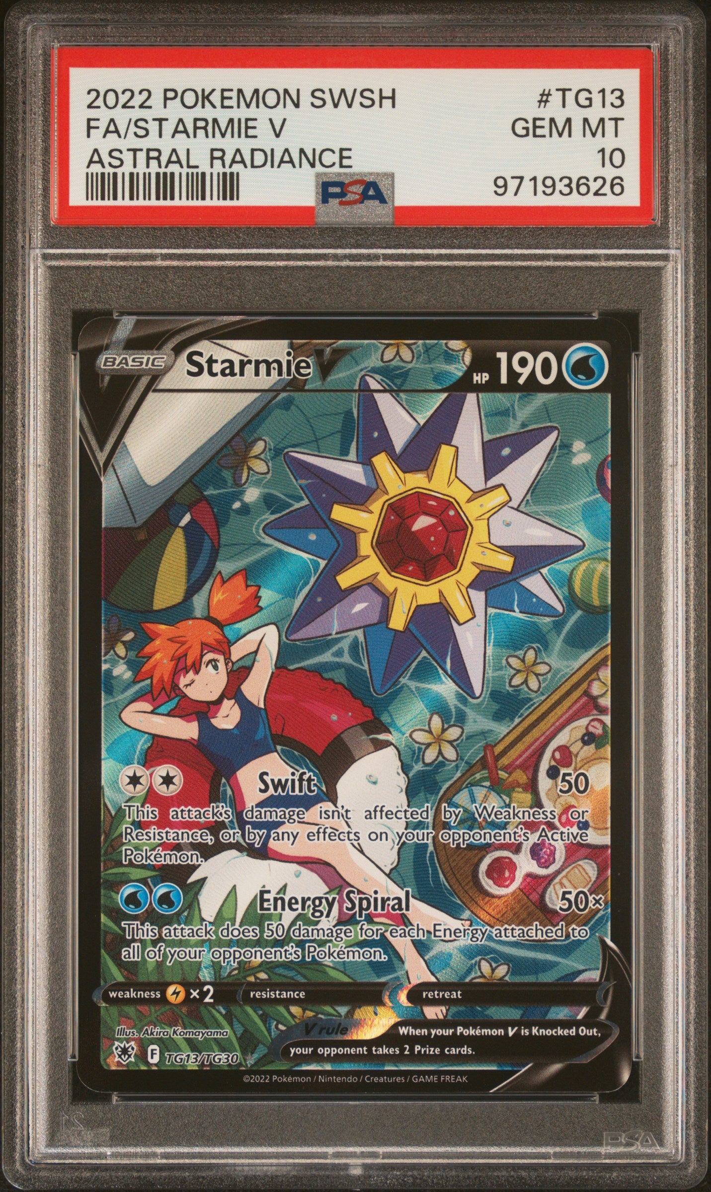 2022 Pokemon Sword & Shield Astral Radiance #TG13 Fa/Starmie V PSA 10