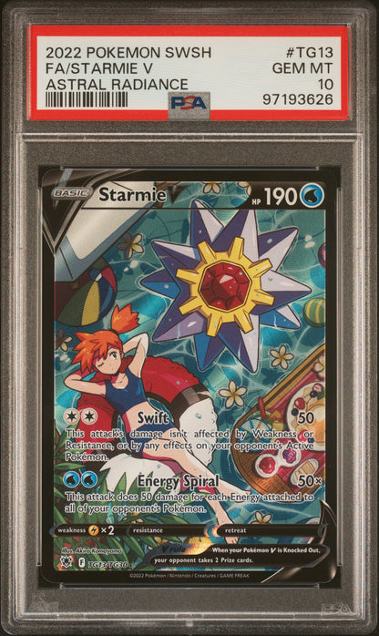 2022 Pokemon Sword & Shield Astral Radiance #TG13 Fa/Starmie V PSA 10