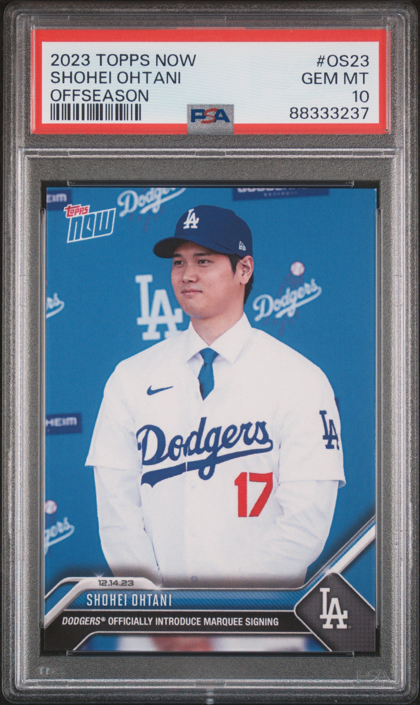 2023 Topps Now Offseason #OS23 Shohei Ohtani PSA 10