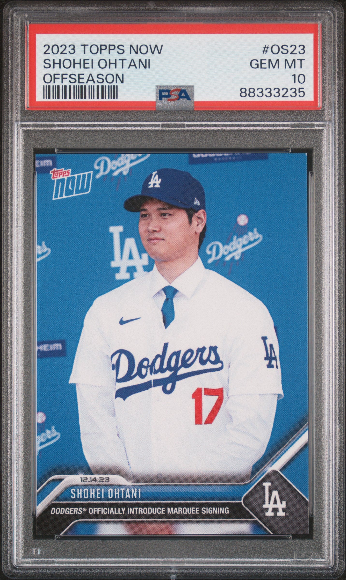 2023 Topps Now Offseason #OS23 Shohei Ohtani PSA 10