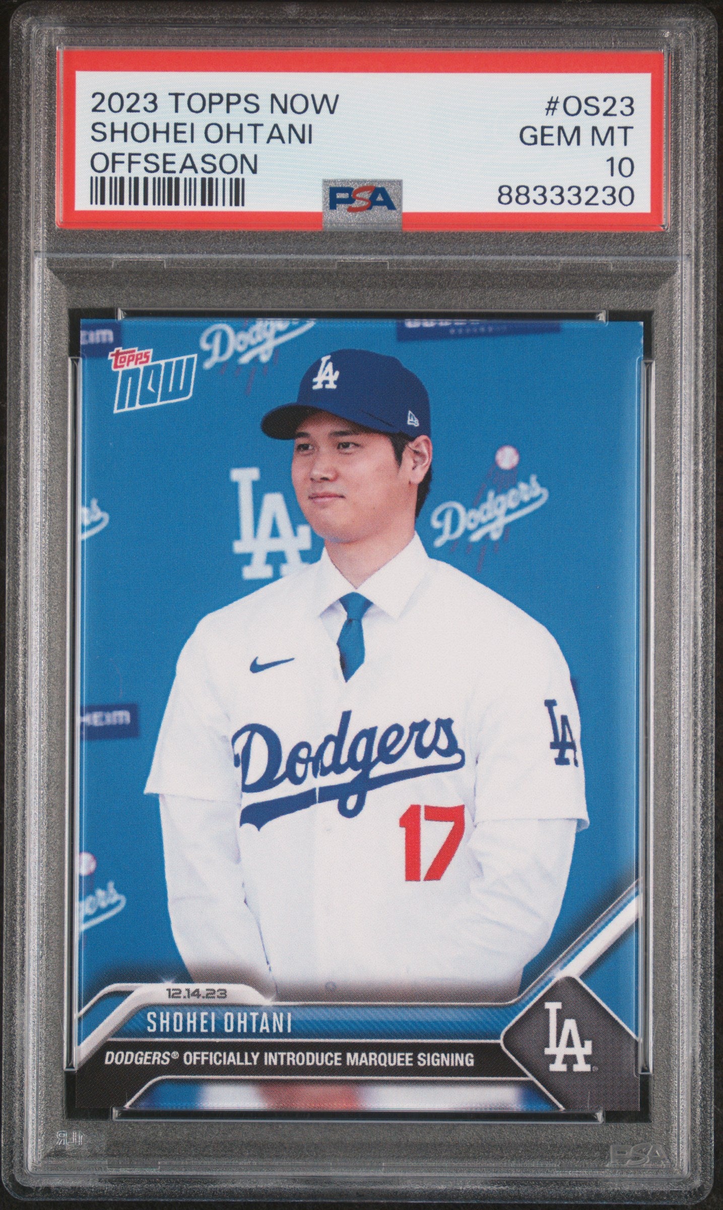 2023 Topps Now Offseason #OS23 Shohei Ohtani PSA 10