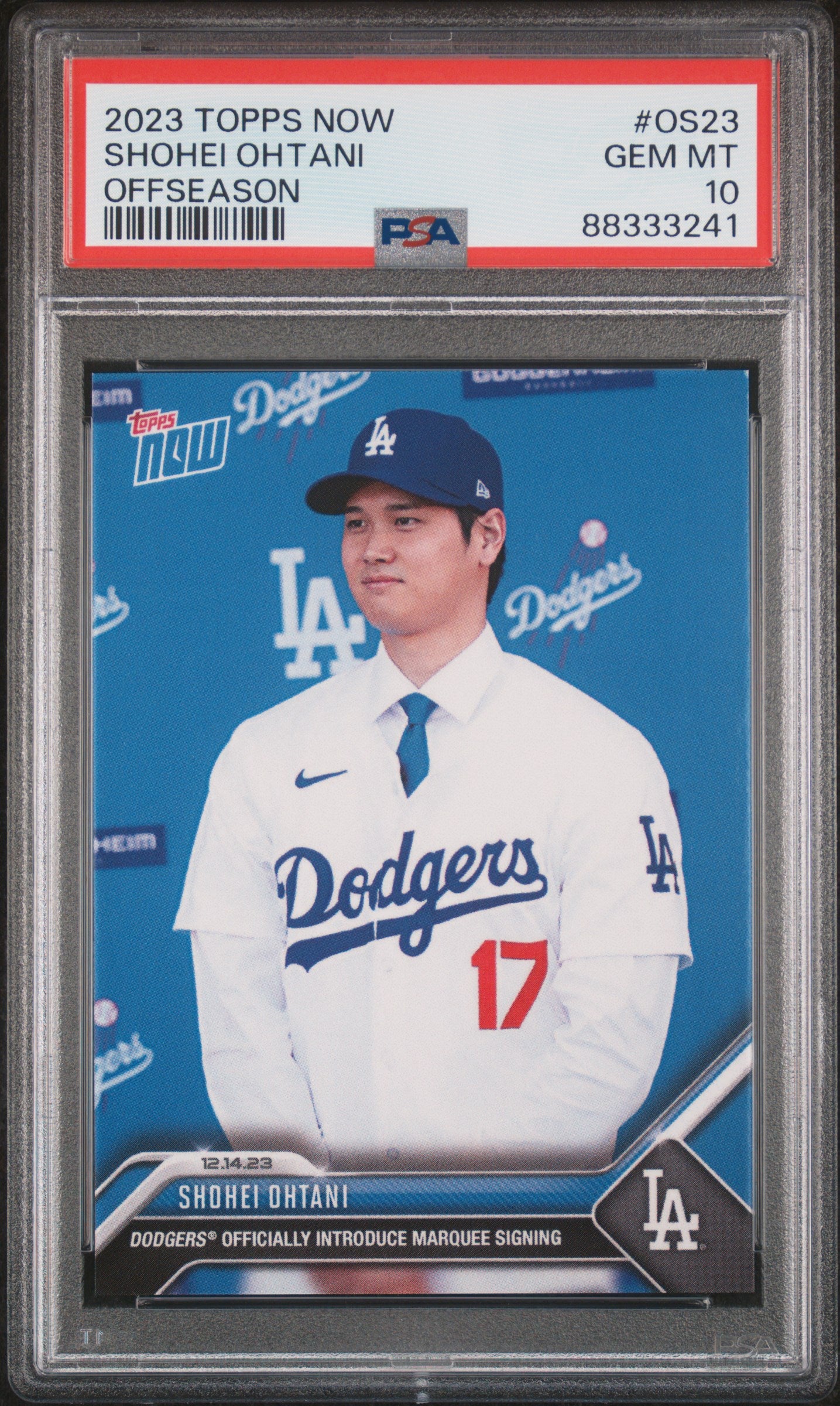 2023 Topps Now Offseason #OS23 Shohei Ohtani PSA 10