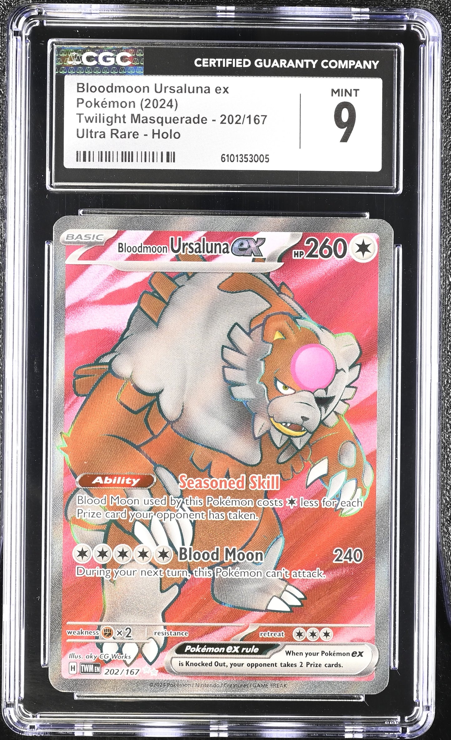 2024 Twilight Masquerade #202/167 Bloodmoon Ursaluna ex CGC 9