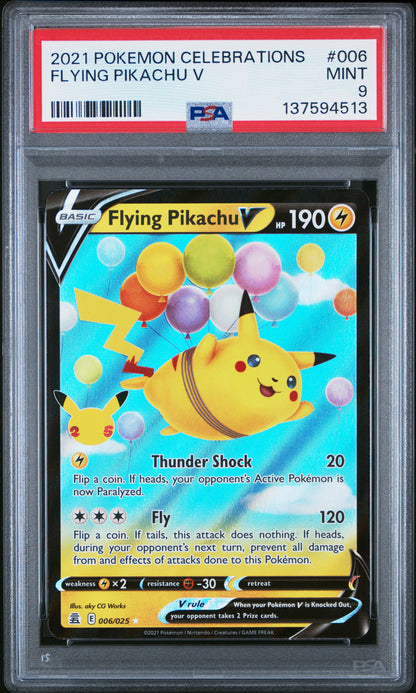 2021 Pokemon Celebrations #006 Flying Pikachu V PSA 9