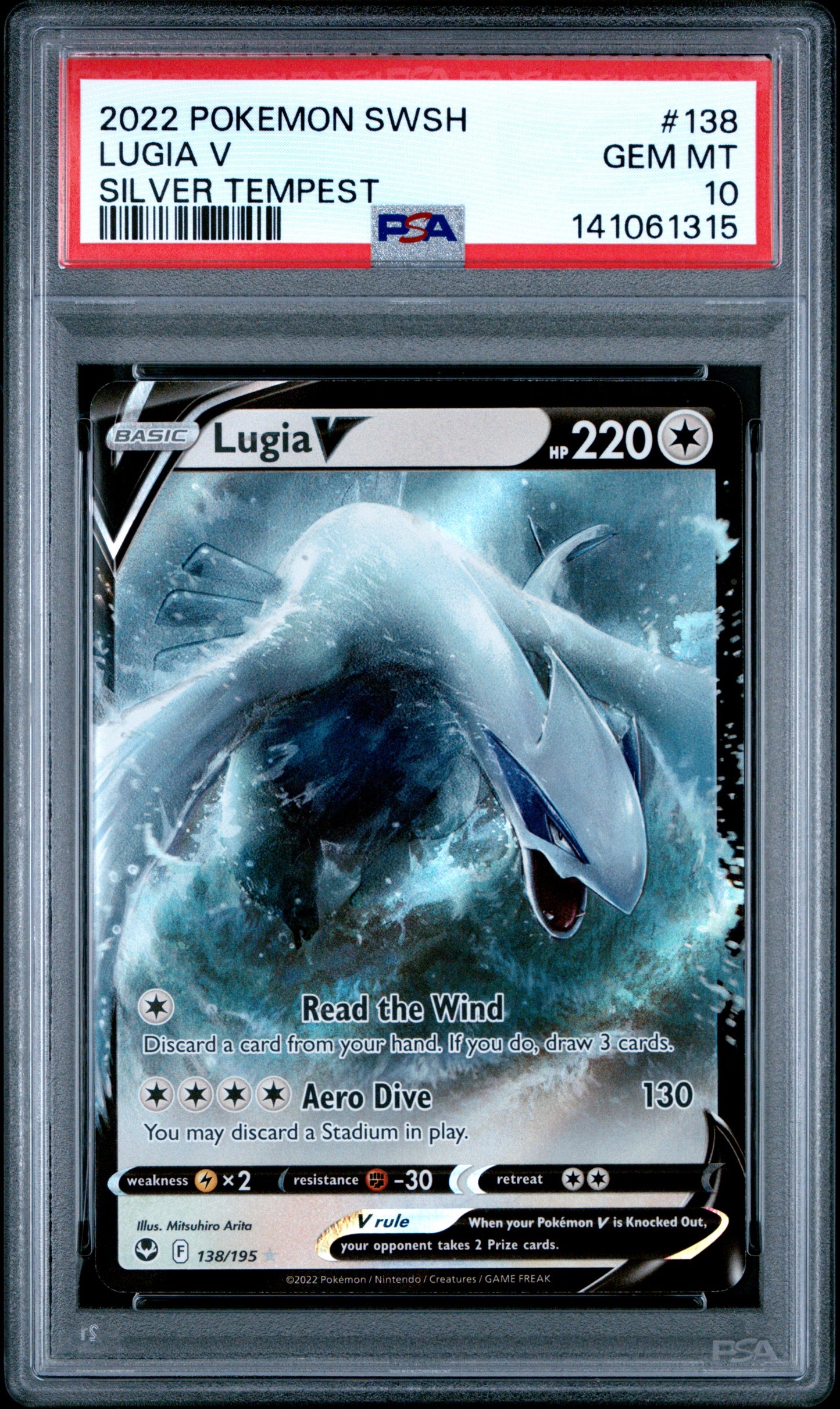 2022 Pokemon Sword & Shield Silver Tempest #138 Lugia V Silver Tempest PSA 10
