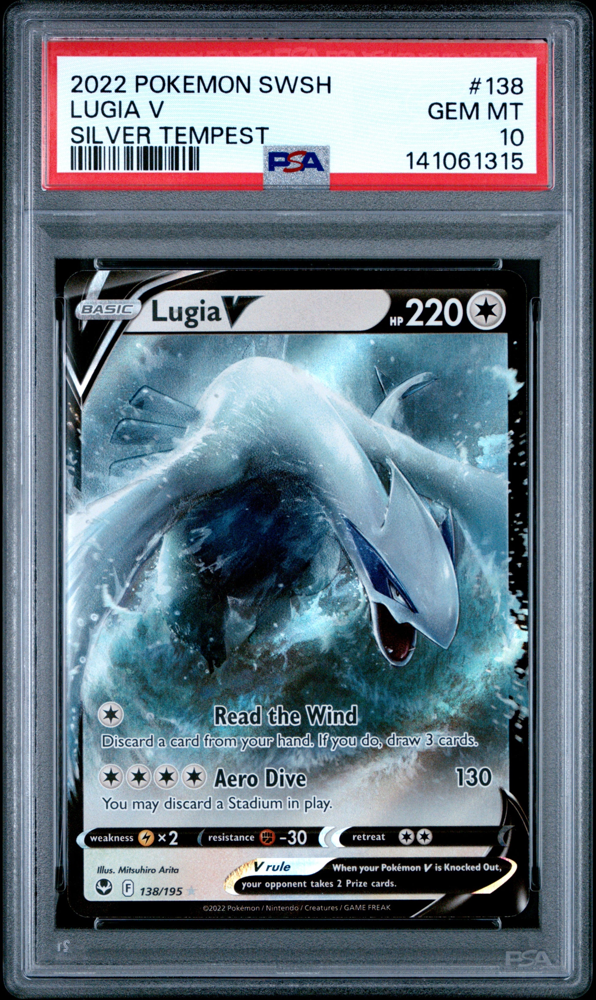 2022 Pokemon Sword & Shield Silver Tempest #138 Lugia V Silver Tempest PSA 10