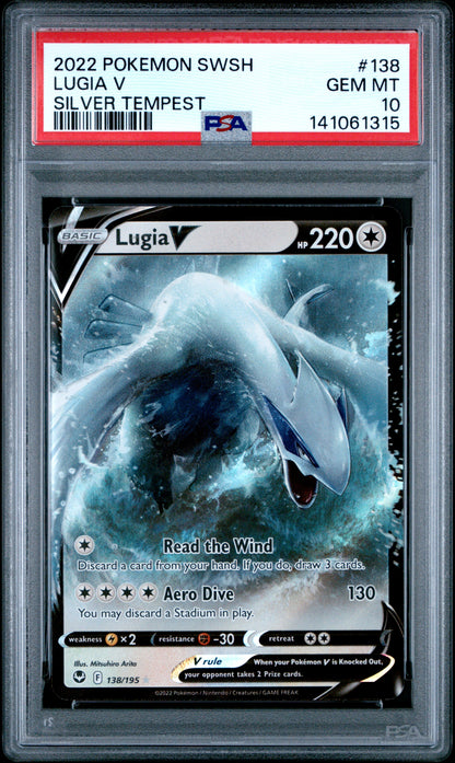 2022 Pokemon Sword & Shield Silver Tempest #138 Lugia V Silver Tempest PSA 10