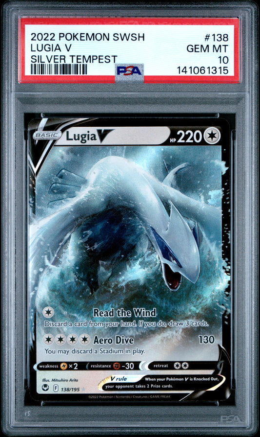 2022 Pokemon Sword & Shield Silver Tempest #138 Lugia V Silver Tempest PSA 10