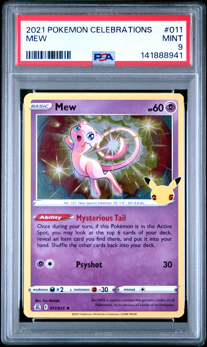 2021 Pokemon Celebrations #011 Mew PSA 9