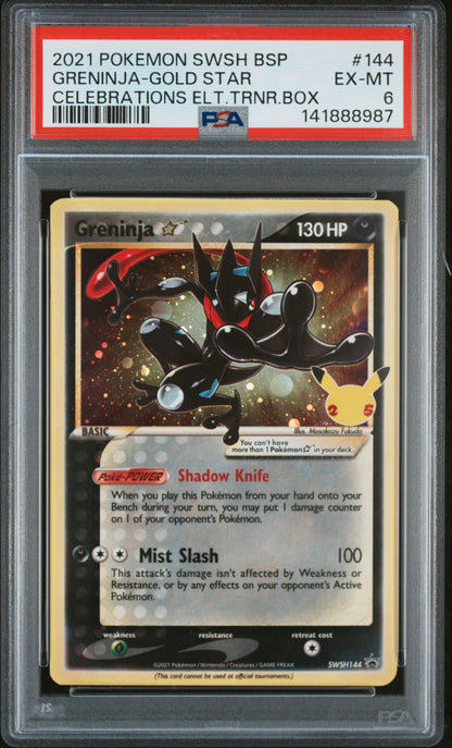 2021 Pokemon Swsh Black Star Promo #144 Greninja-Gold Star PSA 6