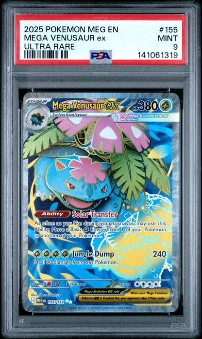 2025 Pokemon Meg En-Mega Evolution #155 Mega Venusaur Ex Ultra Rare PSA 9