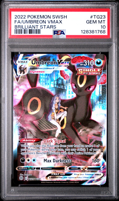 2022 Pokemon Sword & Shield Brilliant Stars #TG23 Fa/Umbreon Vmax PSA 10