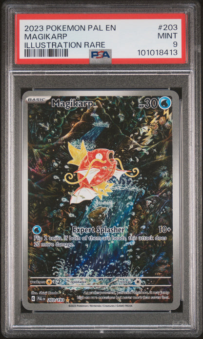 2023 Pokemon Pal En-Paldea Evolved #203 Magikarp Illustration Rare PSA 9