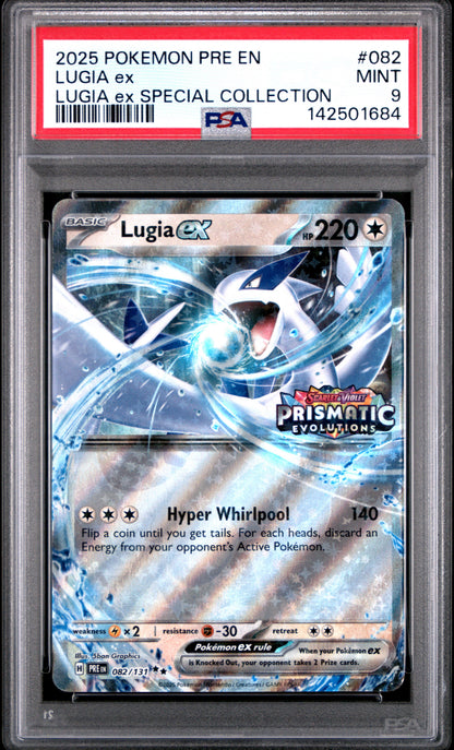 2025 Pokemon Pre En-Prismatic Evolutions #082 Lugia Ex PSA 9