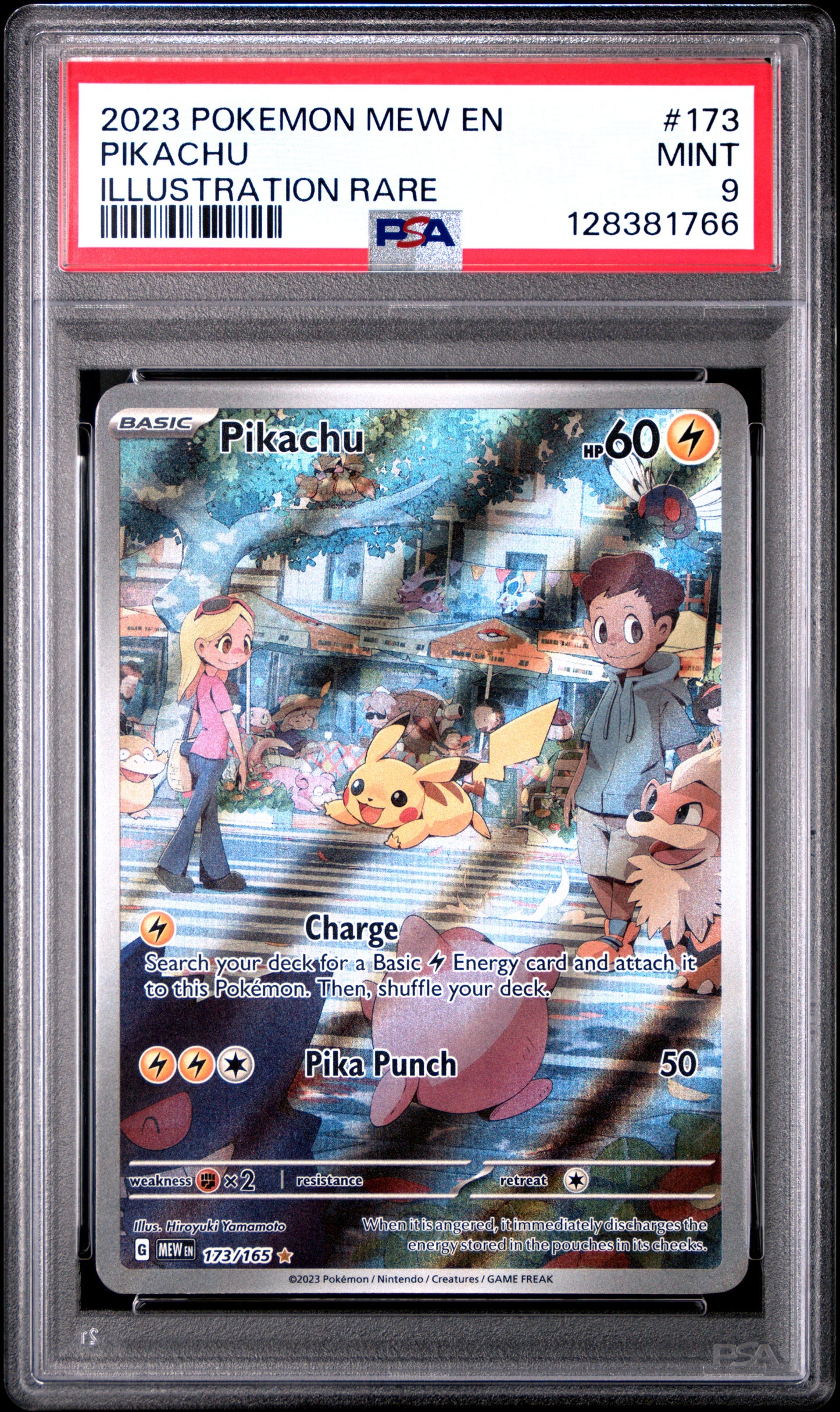 2023 Pokemon Mew En-151 #173 Pikachu Illustration Rare PSA 9