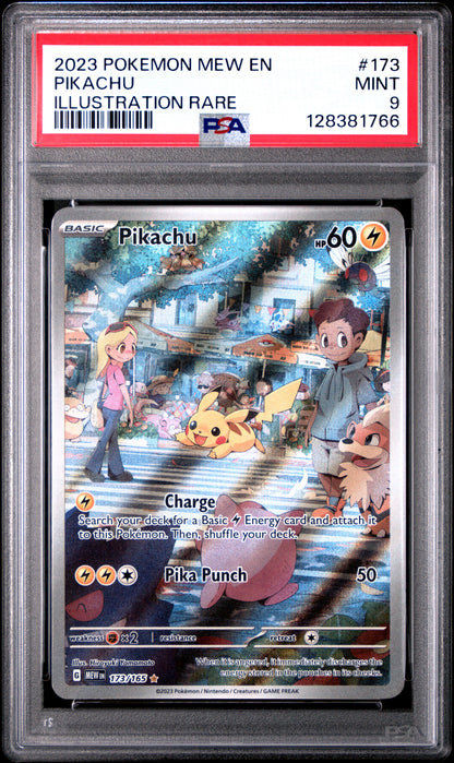 2023 Pokemon Mew En-151 #173 Pikachu Illustration Rare PSA 9
