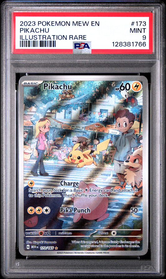 2023 Pokemon Mew En-151 #173 Pikachu Illustration Rare PSA 9