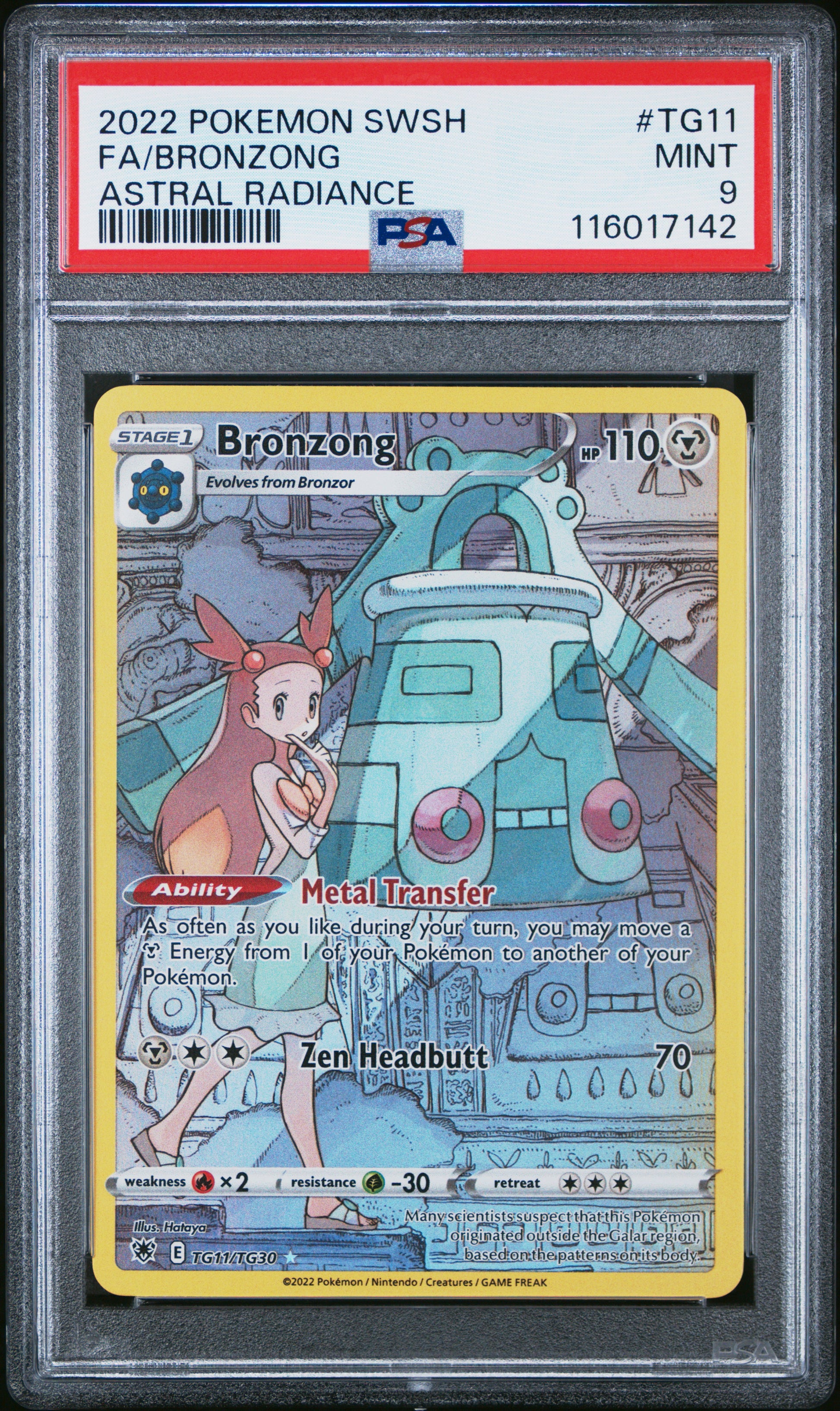 2022 Pokemon Sword & Shield Astral Radiance #TG11 Fa/Bronzong PSA 9